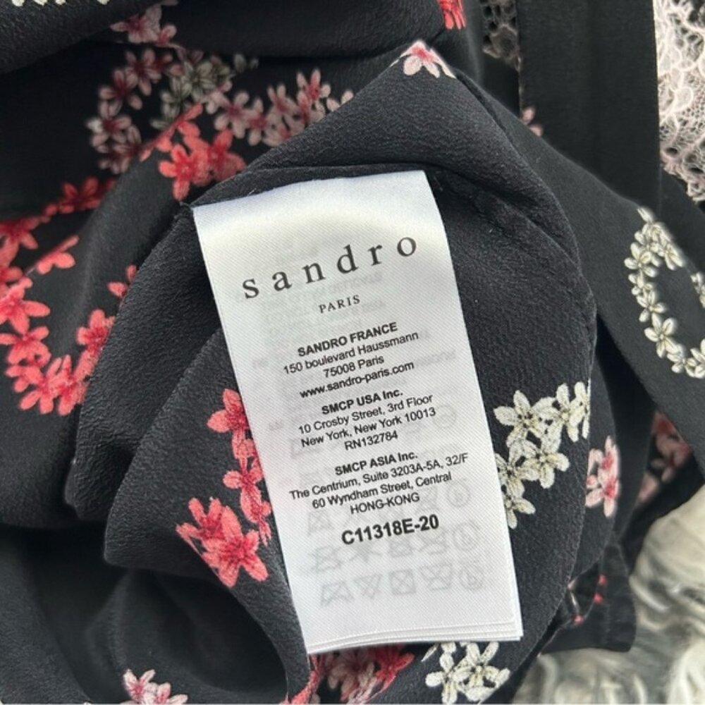 Sandro Hearts and Lace Silk Shirt - Picture 11 of 12